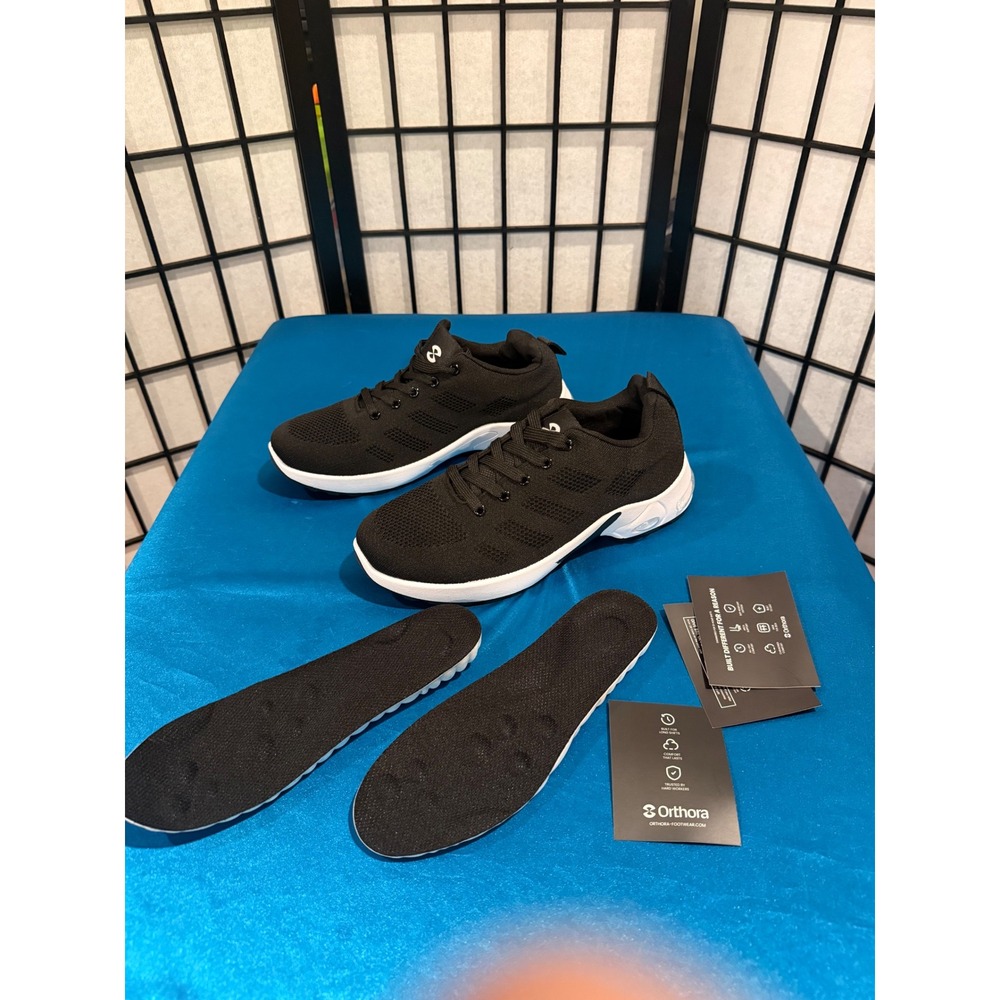 Orthora Black White Orthopedic Sneakers Womens 9 Mens 8 Walking Shoes